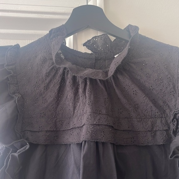 Willa Story Ruffle Eyelet Lace Blouse Size Large - Picture 3 of 6